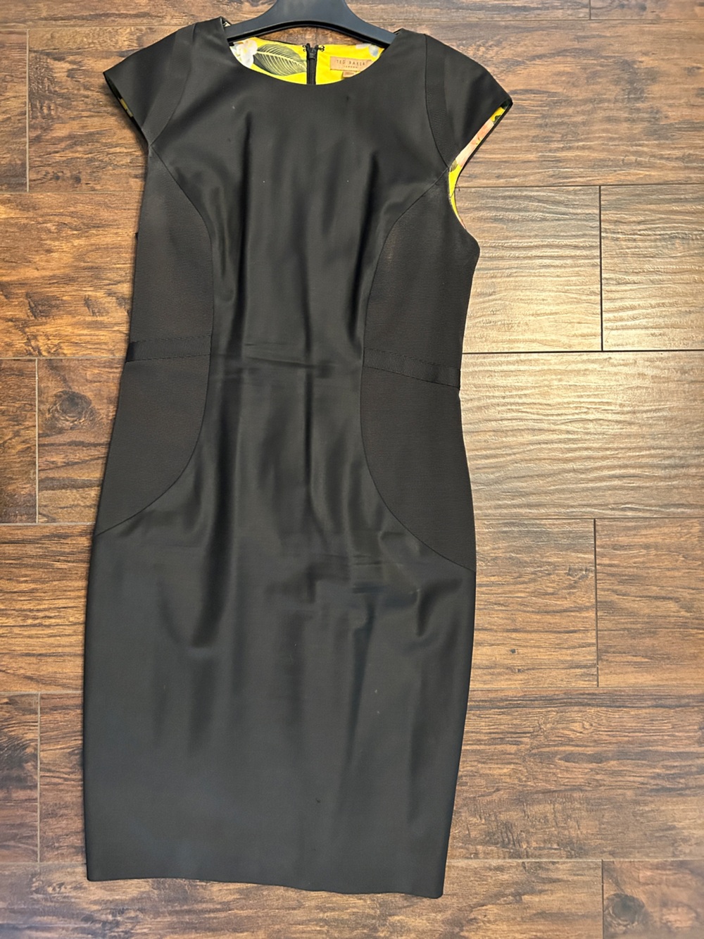 Ted Baker KINZAD Lavanta Black Wool Blend Panels Sheath Suit Dress 3